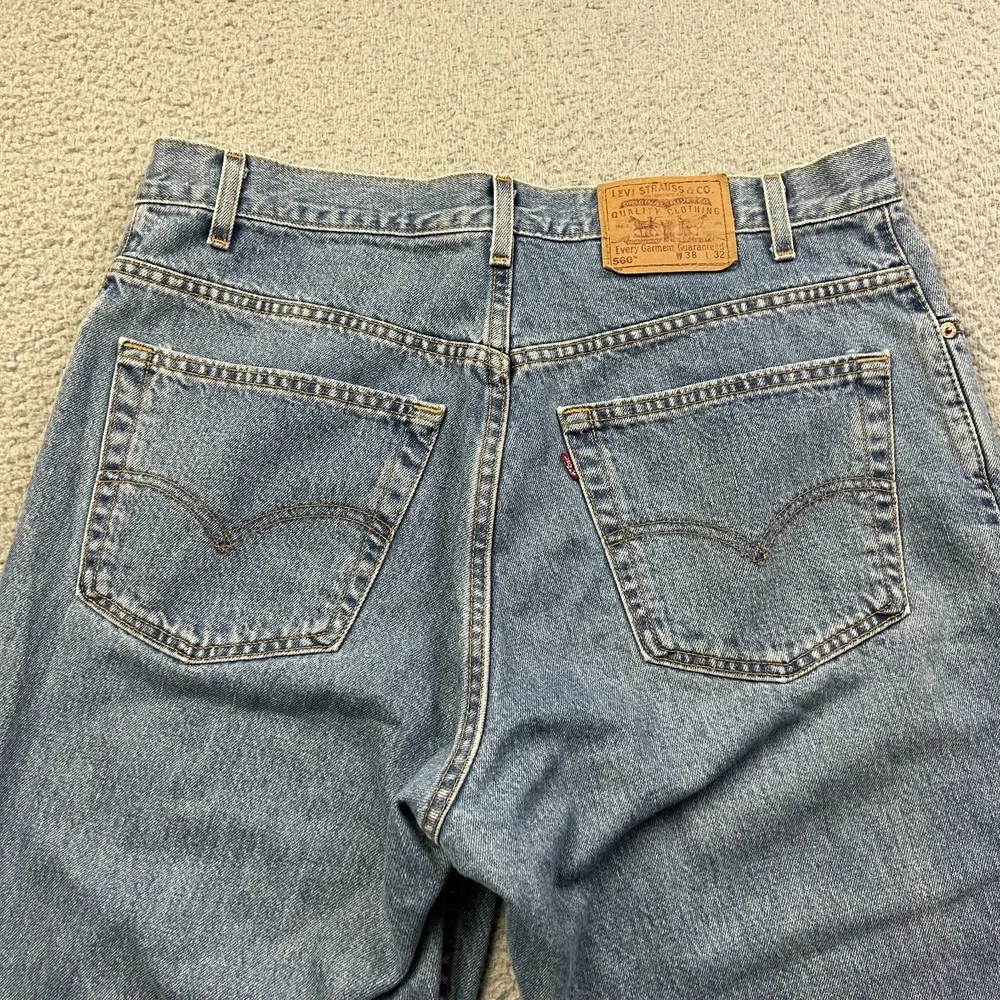 VTG Levis 560 Jeans Mens 38x32 Blue Loose Baggy Tapered Made In USA Y2K